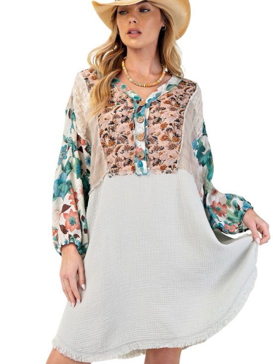 easel Dresses & Skirts - 498: EASEL NWT DRESS DUSTY BLUE (H31)